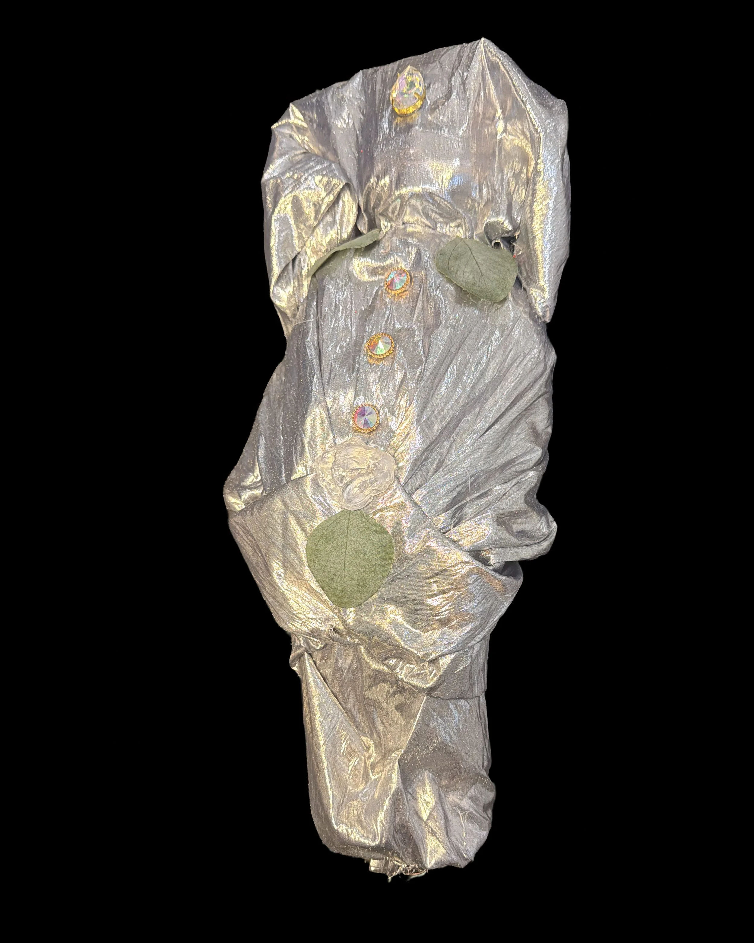  Ascension Spirit   
Soft Sculpture 
 Found Materials   
Discarded Doll, Fabric,  
Found Natural Materials,  
Costume Jewelry, Plastic Gems