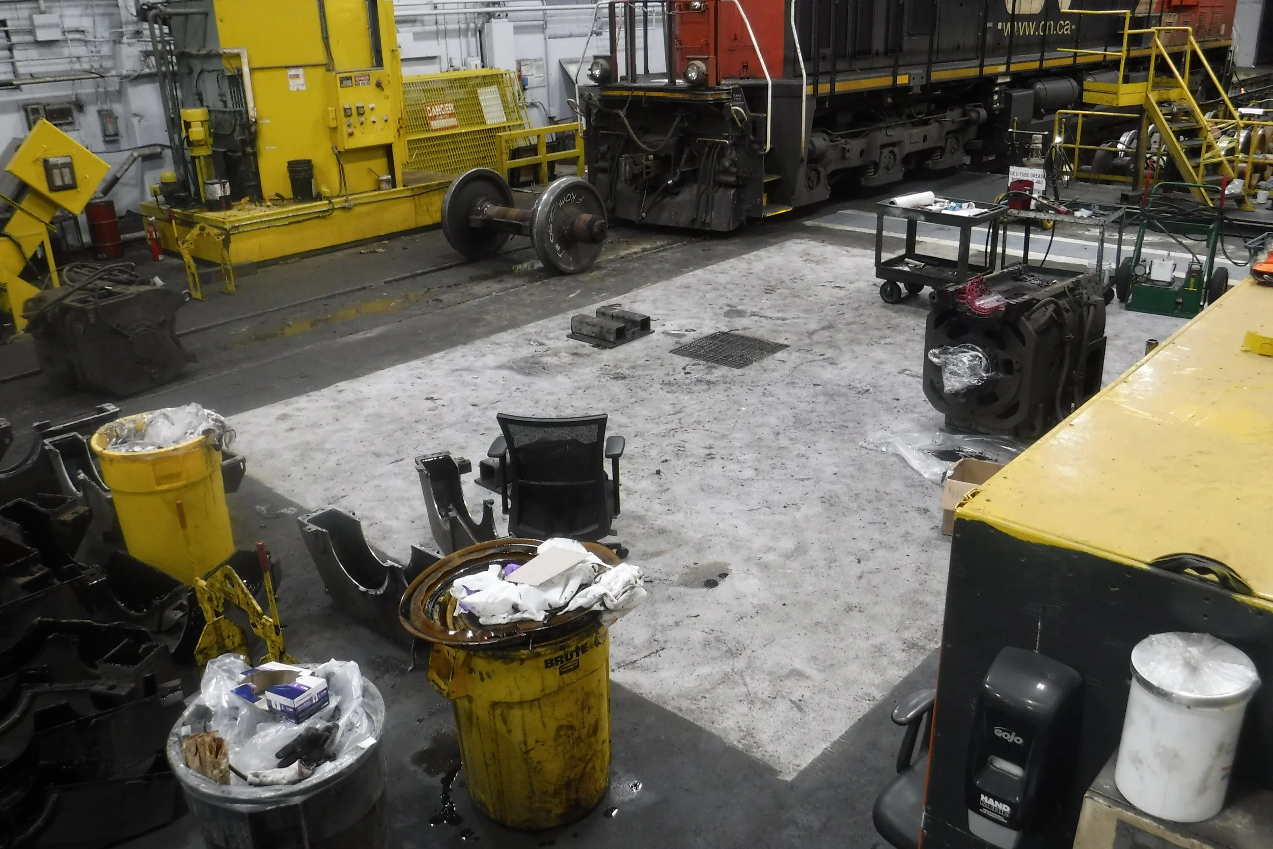 At 12 months service.  And this is life on the track motor floor.  Equpment weighing 10,000 to 14,000 lbs placed on the floor...but was supposed to have 1" plywood underneath to protect the floor.