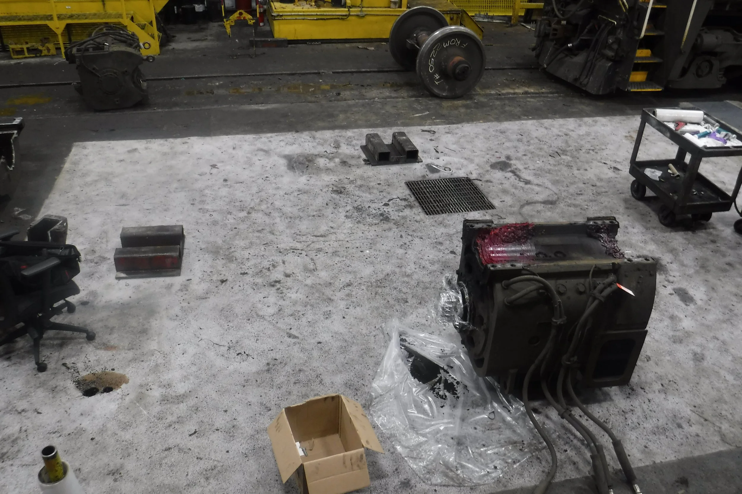 Trades do not like working in a mess.  This is their office.  Our SureBond floor is not a finish in architectural terms.  It is a work surface.  It is fit-for-service defined by the railway client.