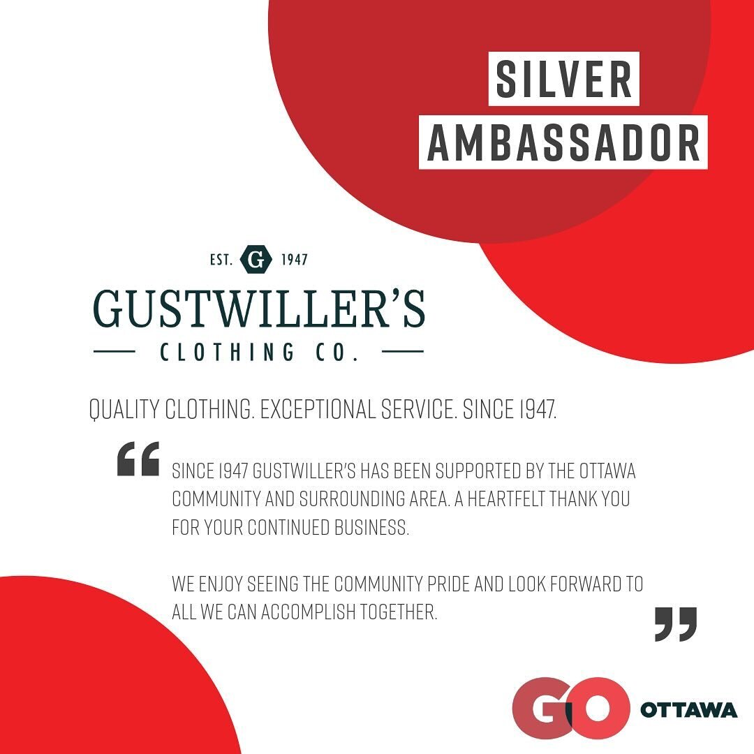 We want to continue to thank our partners for supporting our mission. Achieving our goals is only possible with the support of our community. 

This week we are highlighting @gustwillers who has been providing us with quality clothing since 1947. Thr