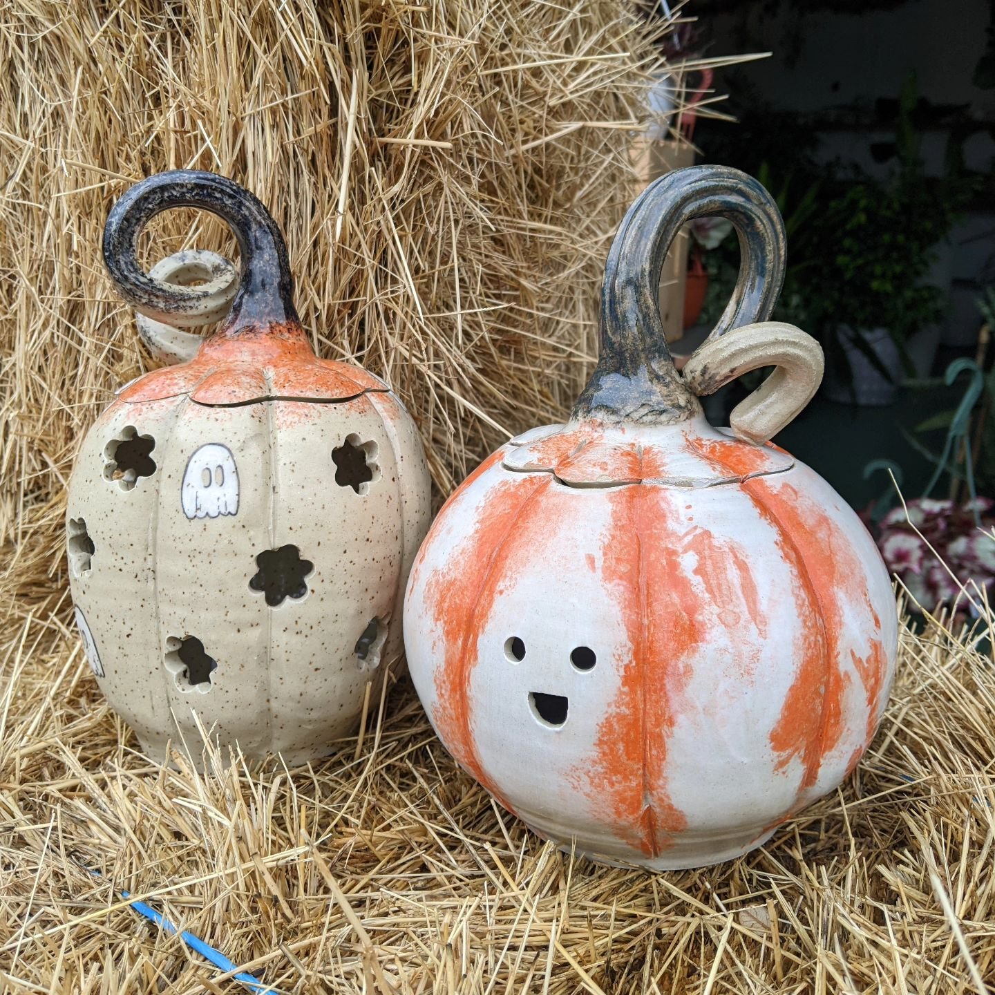 Happy October! Join us in carving ceramic pumpkins! You can choose a tall and narrow pumpkin or short and round pumpkin. Pumpkins are made in advance, and you get to decorate with underglazes, cutouts, pasta letters, and textures! Each glazed pumpkin
