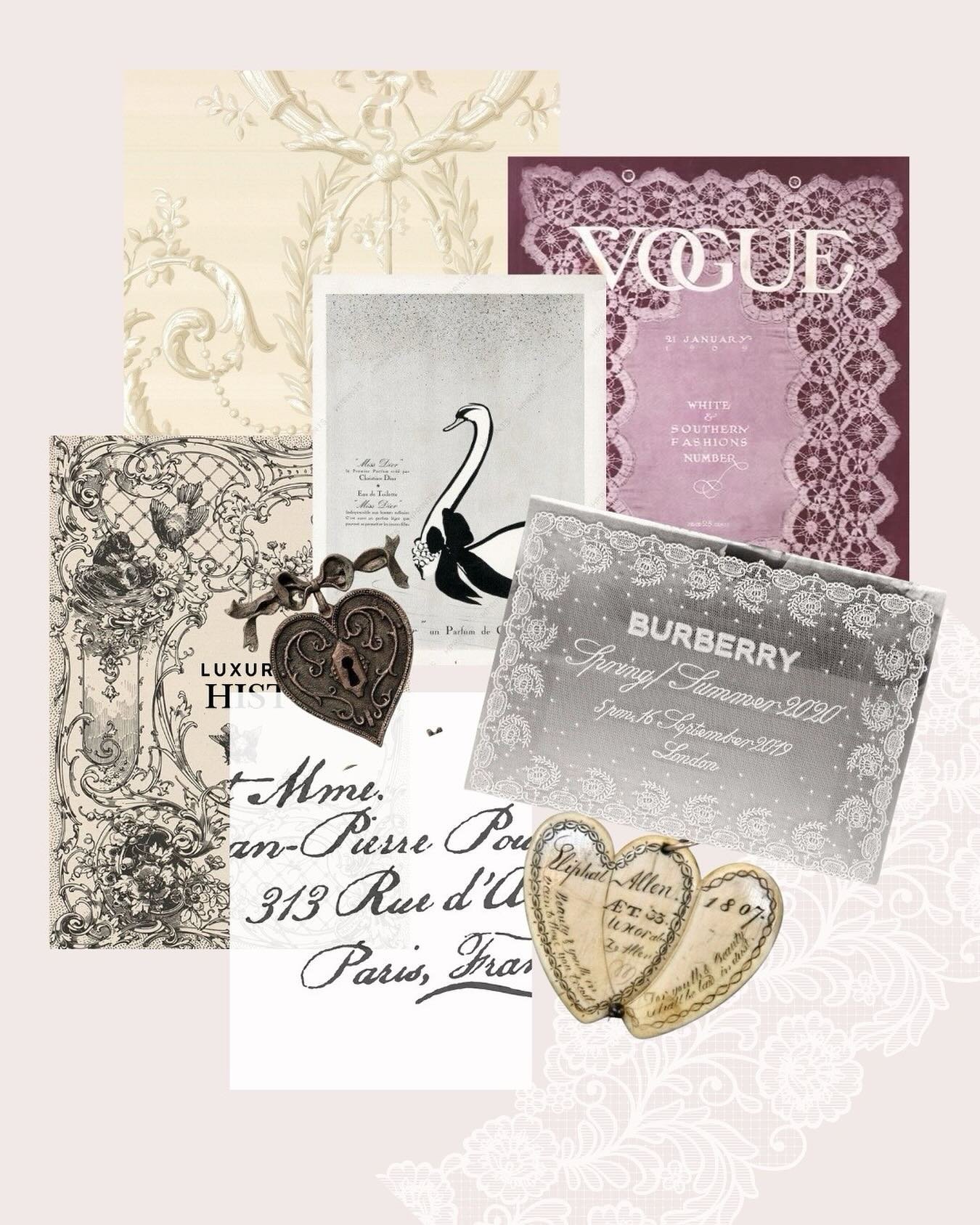 Every stationery design begins with a vision, a carefully curated moodboard that captures emotion, era, and essence. 
For each client, I build a visual story that reflects their unique narrative, whether it&rsquo;s timeless romance, vintage glamour, 