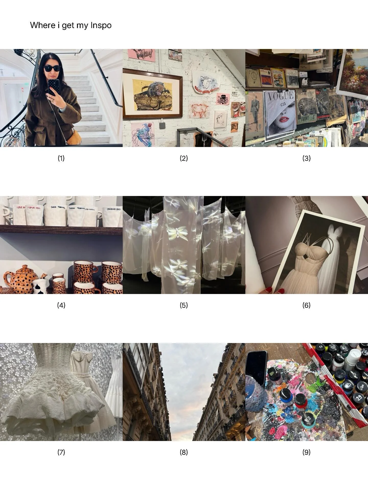 Where I find pieces of myself&hellip; 🤍

Inspiration isn&rsquo;t one place, it&rsquo;s a collection of moments, wandering through galleries and exhibitions, getting lost in art shops and paint aisles, palettes covered in colour, pages of books that 
