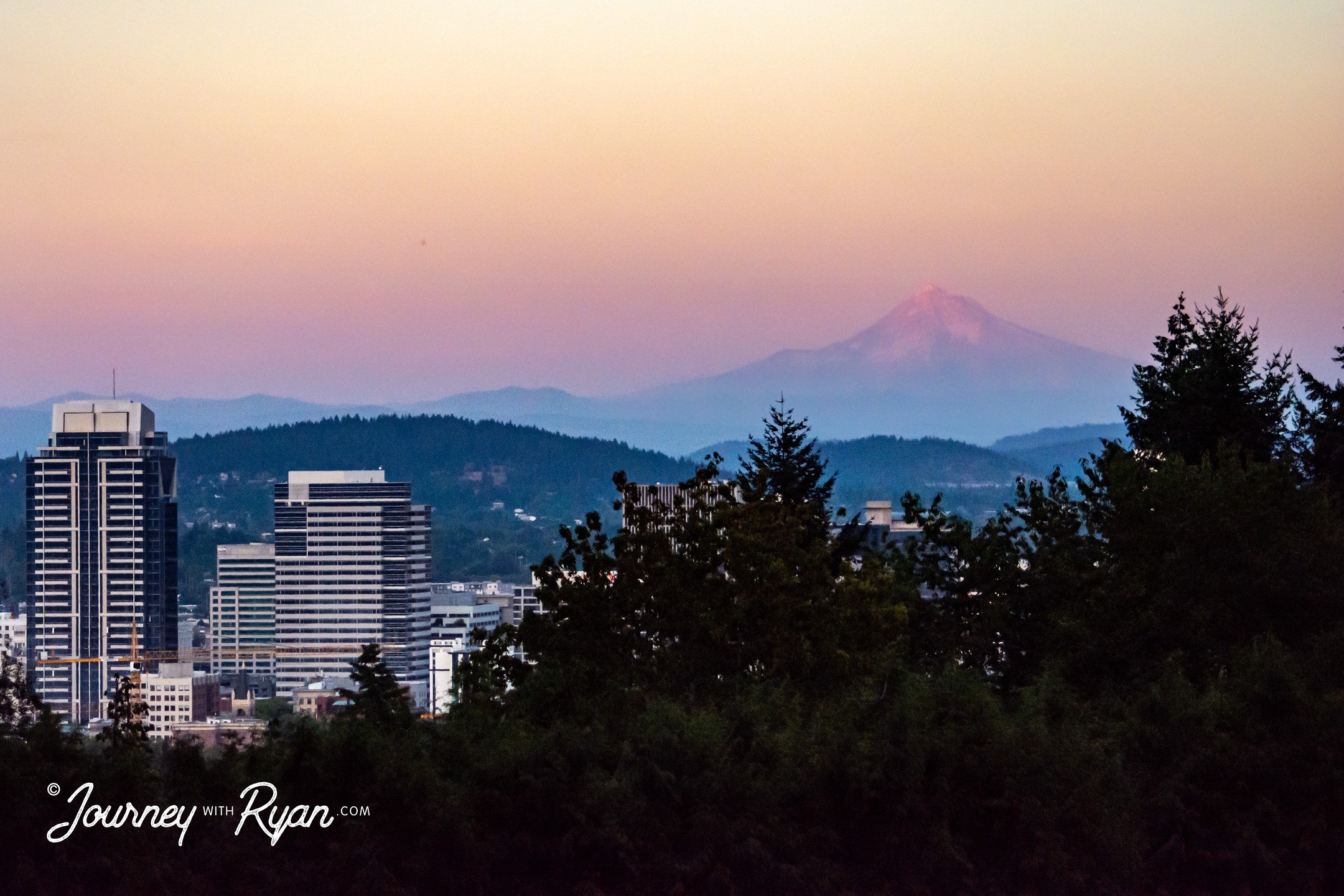 Mount Hood 🏔️
.
Great view of Mount Hood over Portland at sunset. It has been a few years since I snapped this photo and I'd love to go back and do it again.
.
Shot at @portlandrosegardens
.
📷 #nikond5200
.
#journeywithryan #oregon #portland #portl
