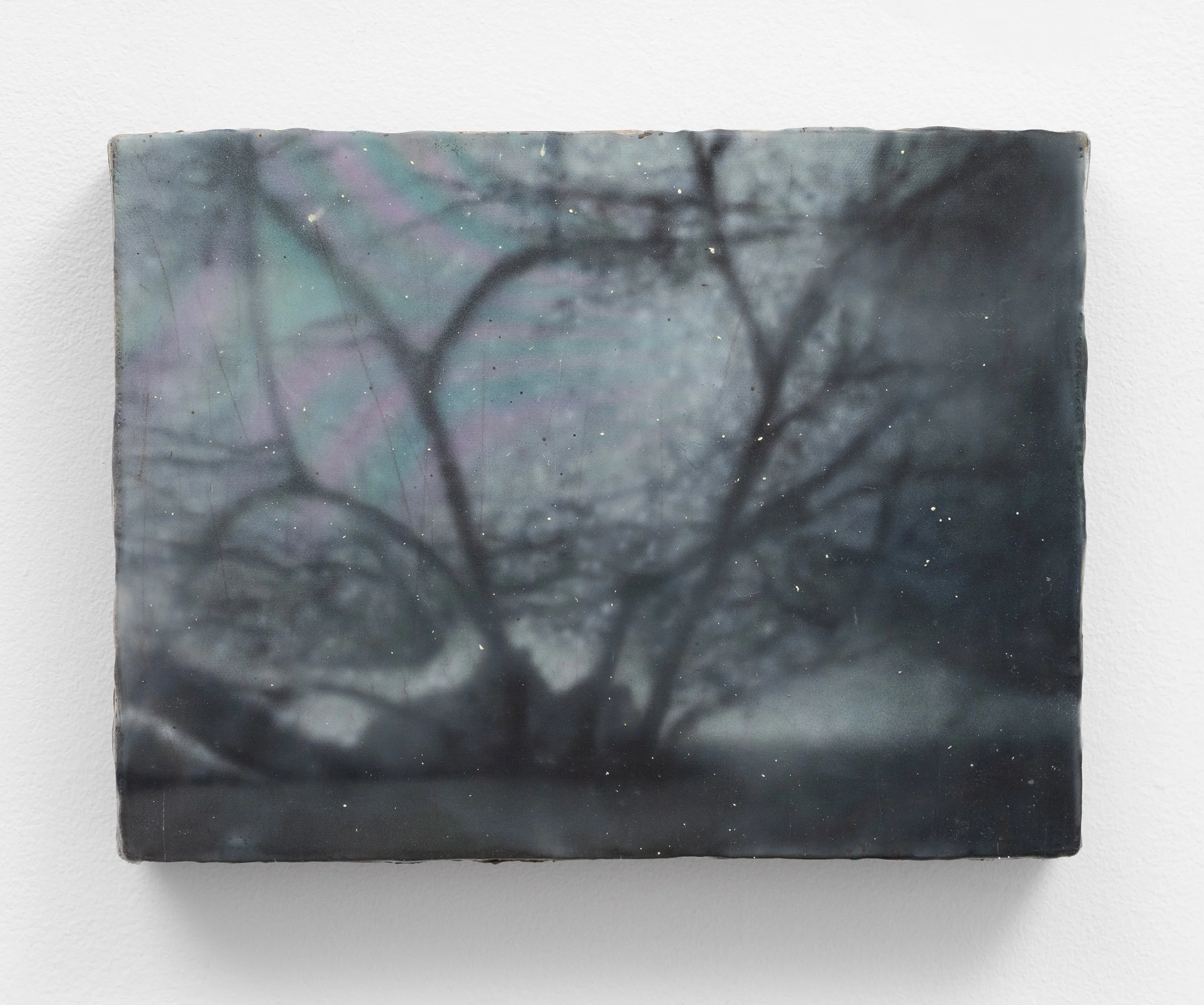 a burning circle and then dust
14" x 11"
acrylic, encaustic, pigment on canvas stretched over handmade wood panel
2026