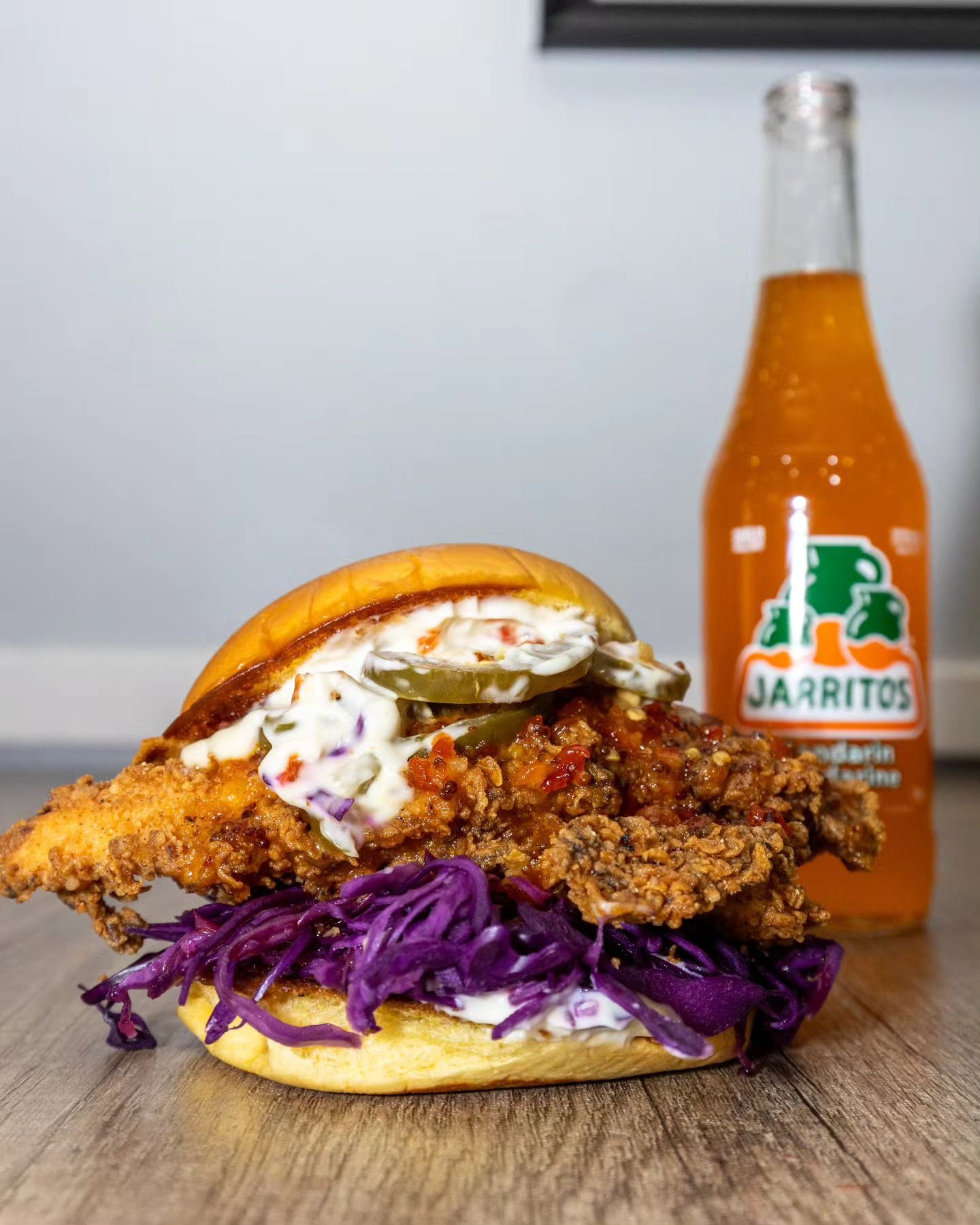SWEET MUSTARD CHILI CHICKEN 

Buttermilk fried chicken breast, cabbage slaw, pickled jalape&ntilde;os, garlic aioli, sweet mustard chili sauce, toasted potato bun 

JABS is here to annouce that we will be taking part of &ldquo;Off-Menu Food Crawl&rdq
