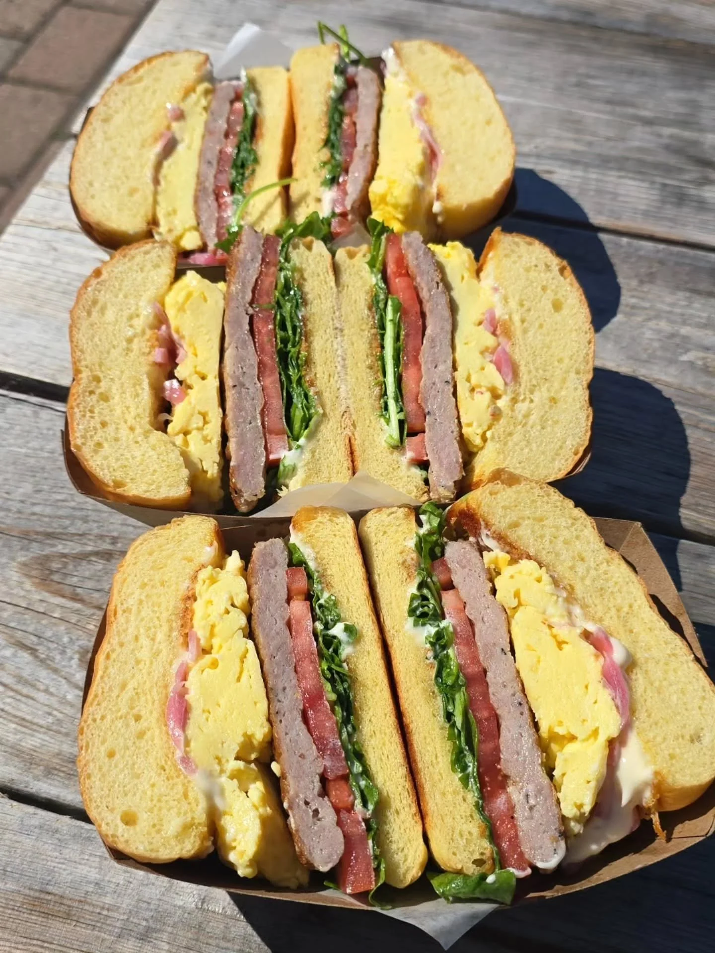 We heard you 📢

Breakfast sandwiches coming to ST CLAIR/VAUGHAN locations this Saturday from 9am to 12pm! 

🥪 Breakfast Sando #1
Scrambled eggs, maple bacon, Nashville seasoned Hashbrown, pickles, american cheese, spicy ketchup 

🥪 Breakfast Sando