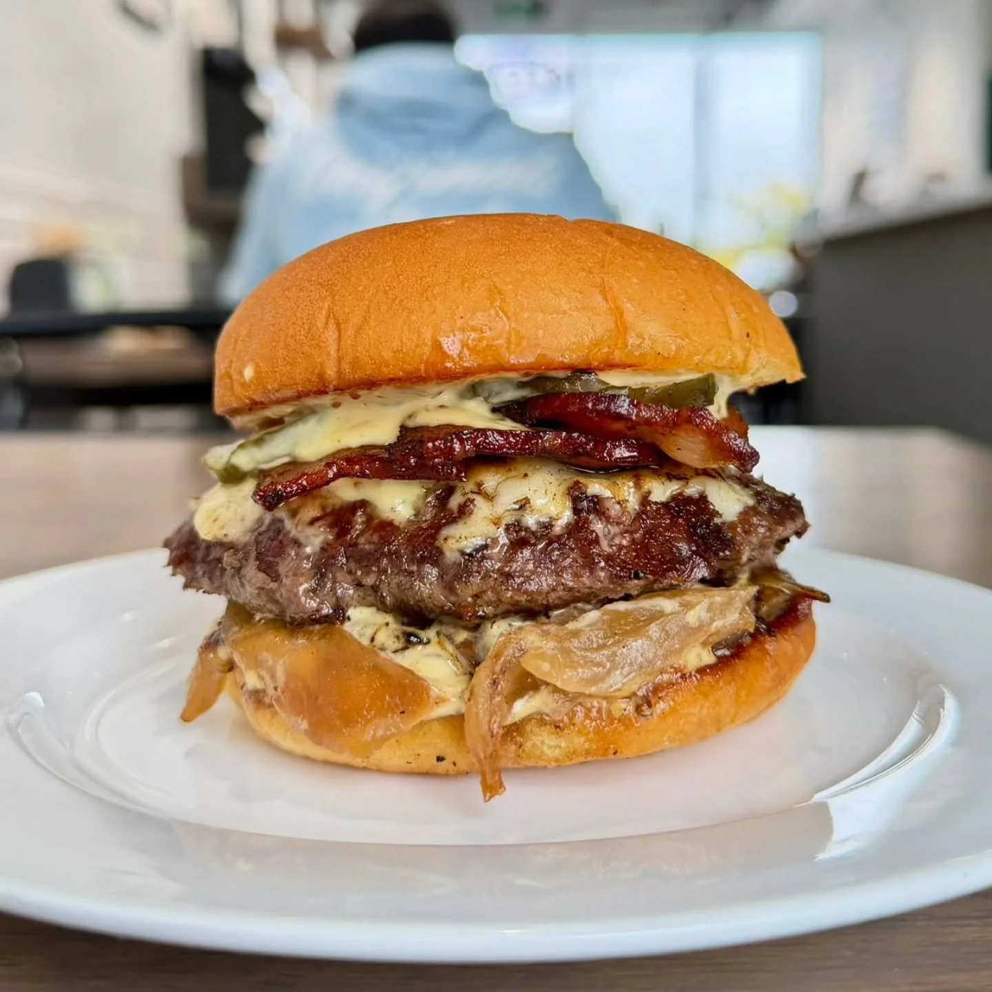 The Fancy Cheeseburger

6oz dry age patty, thick cut bacon, gruyere cheese, sherry caramelized onions, pickles &amp; dijonaise sauce

This item will be available at both locations
📍630 St Clair Ave W 
📍4585 Highway 7 W

SUMMER MENU ITEM!
