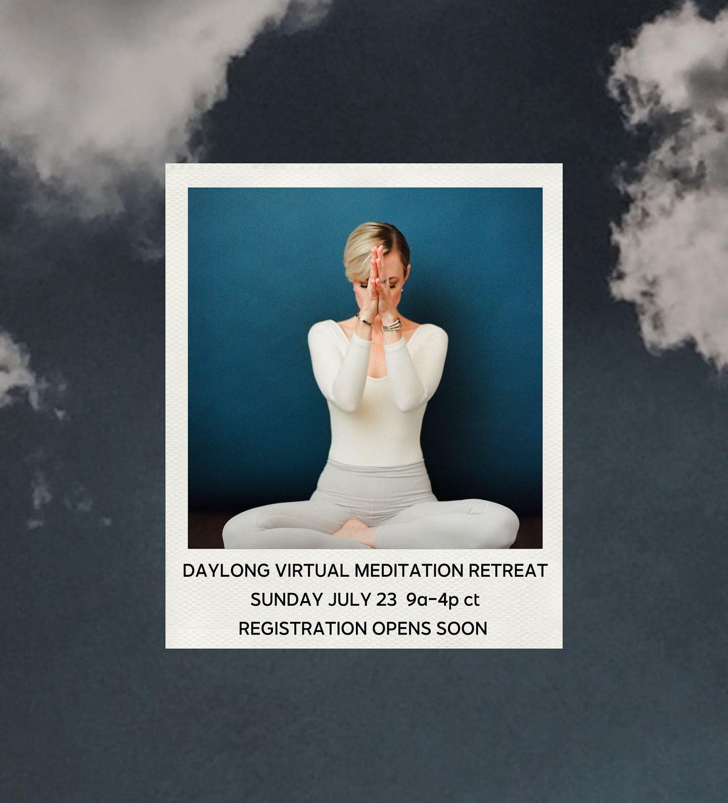 A mid-summer daylong meditation retreat // Sunday, July 23 from the comfort of your home 🥰

Public registration opens soon. 

Daily Well members keep an eye 👁️ on your inbox tomorrow for your free registration link!