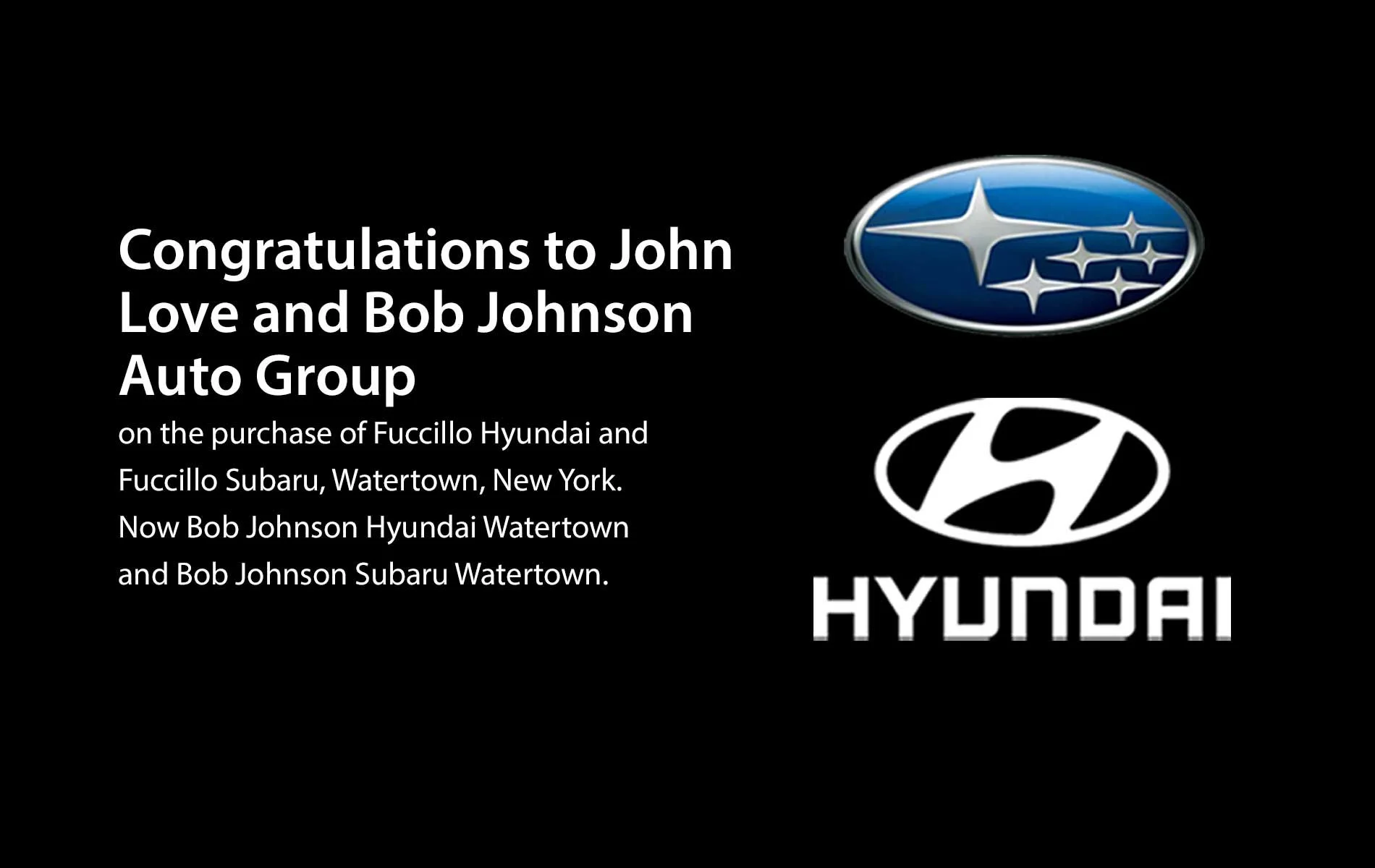Bob Johnson Hyundai Watertown and Bob Johnson Subaru Watertown