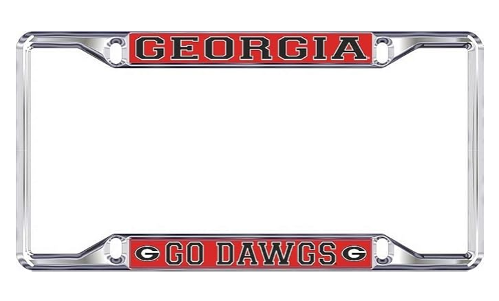 University of Georgia Go Dawgs Silver License Plate Frame