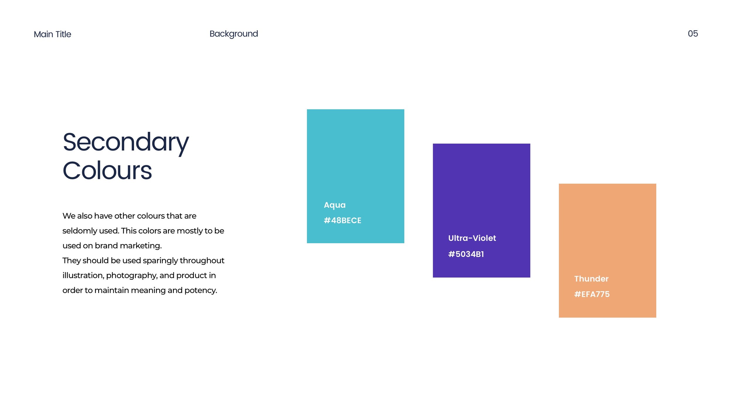 Shift secondary colours brand palette