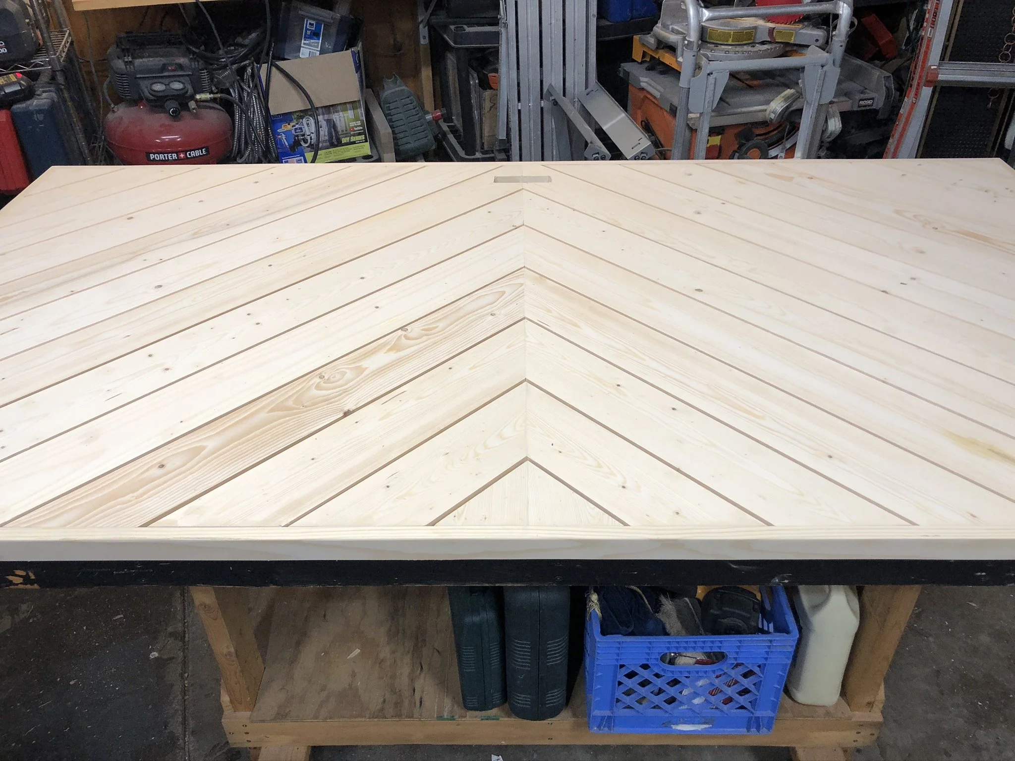 Custom Built Chevron Barn Door Raw
