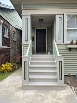 Green Porch Entry Stair Refresh — project photo 1