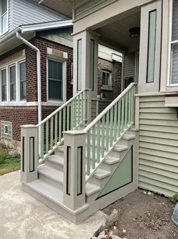 Green Porch Entry Stair Refresh