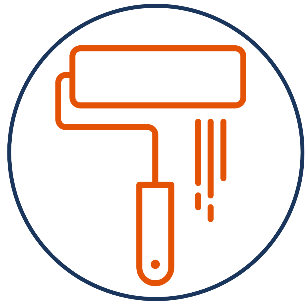 Paint roller illustration representing painting services