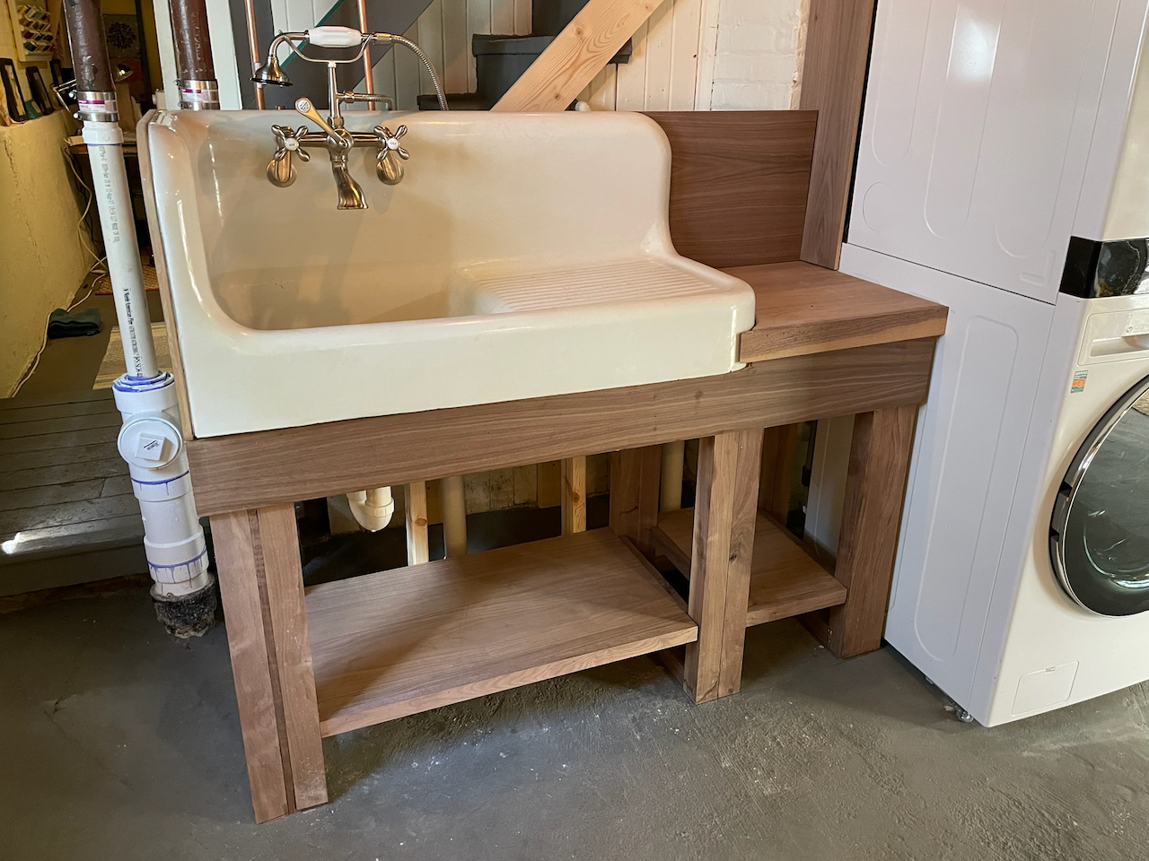 Butcher-Block Laundry Sink Stand