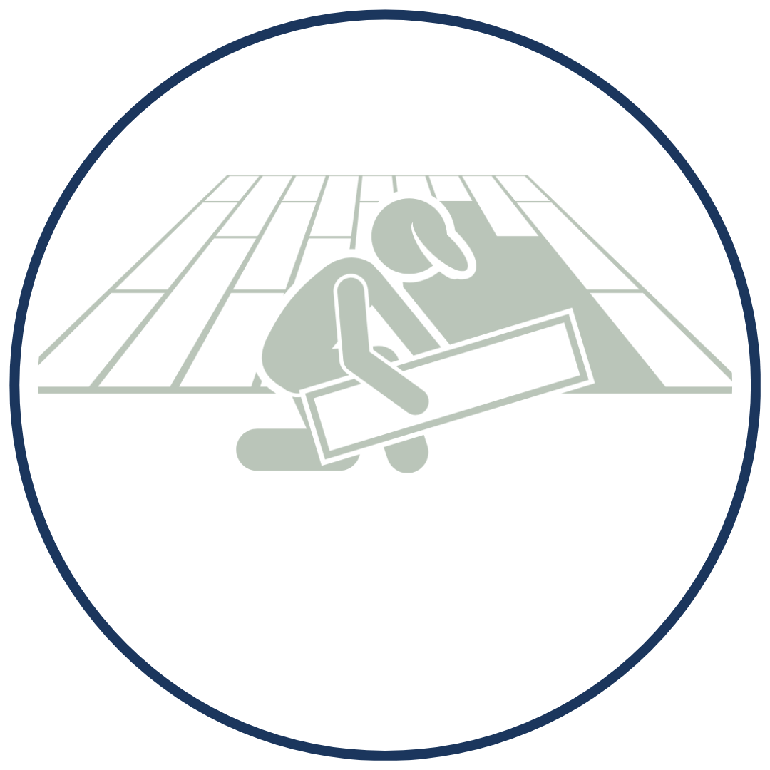 Handyman installing flooring