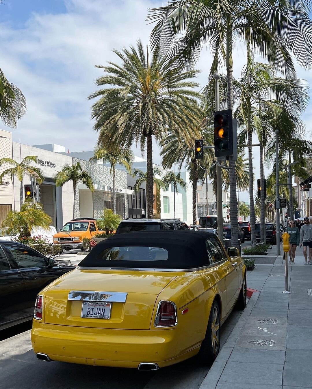 Luxury Car Parked on Rodeo Drive, Beverly Hills, Los Angeles