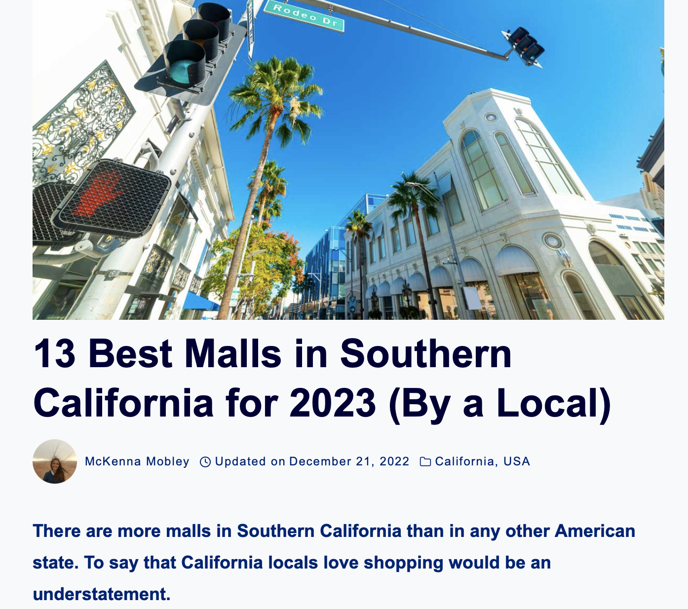 Best Malls in Southern California  
