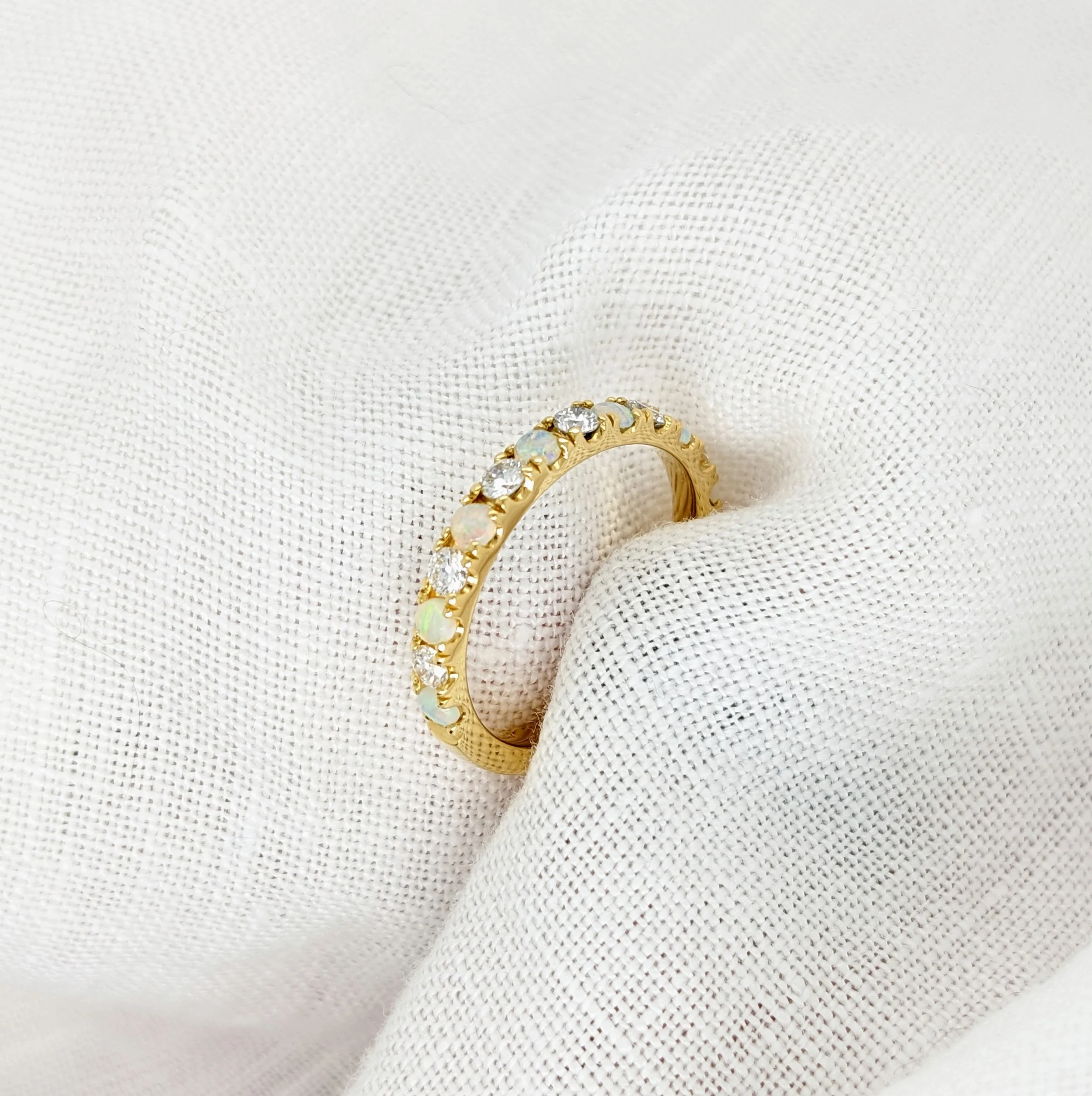 Diamond & Opal Queenie 18ct Yellow Gold Ring — Lucy In The Sky