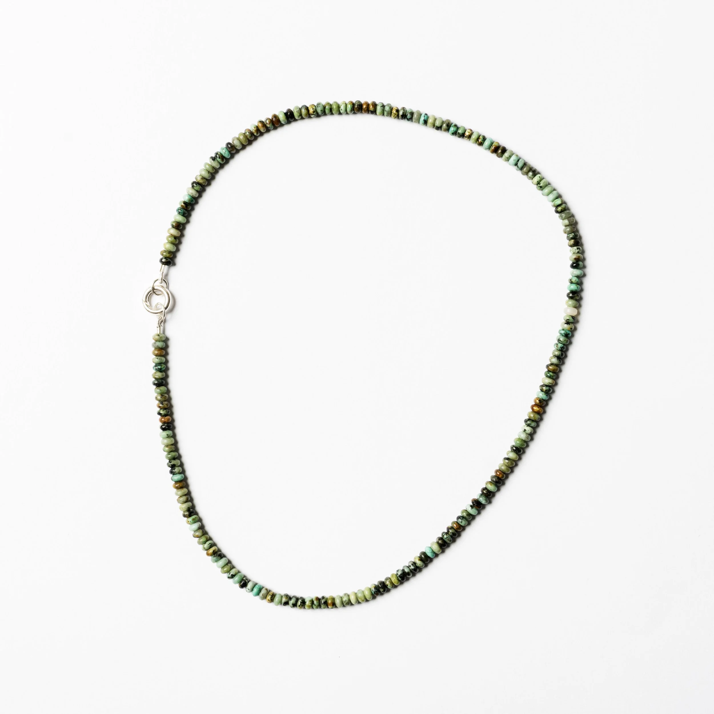 TURQUOISE DARK GREEN MIXED COLOUR - DECEMBER Natural Gemstone/Birthstone Beaded Necklace