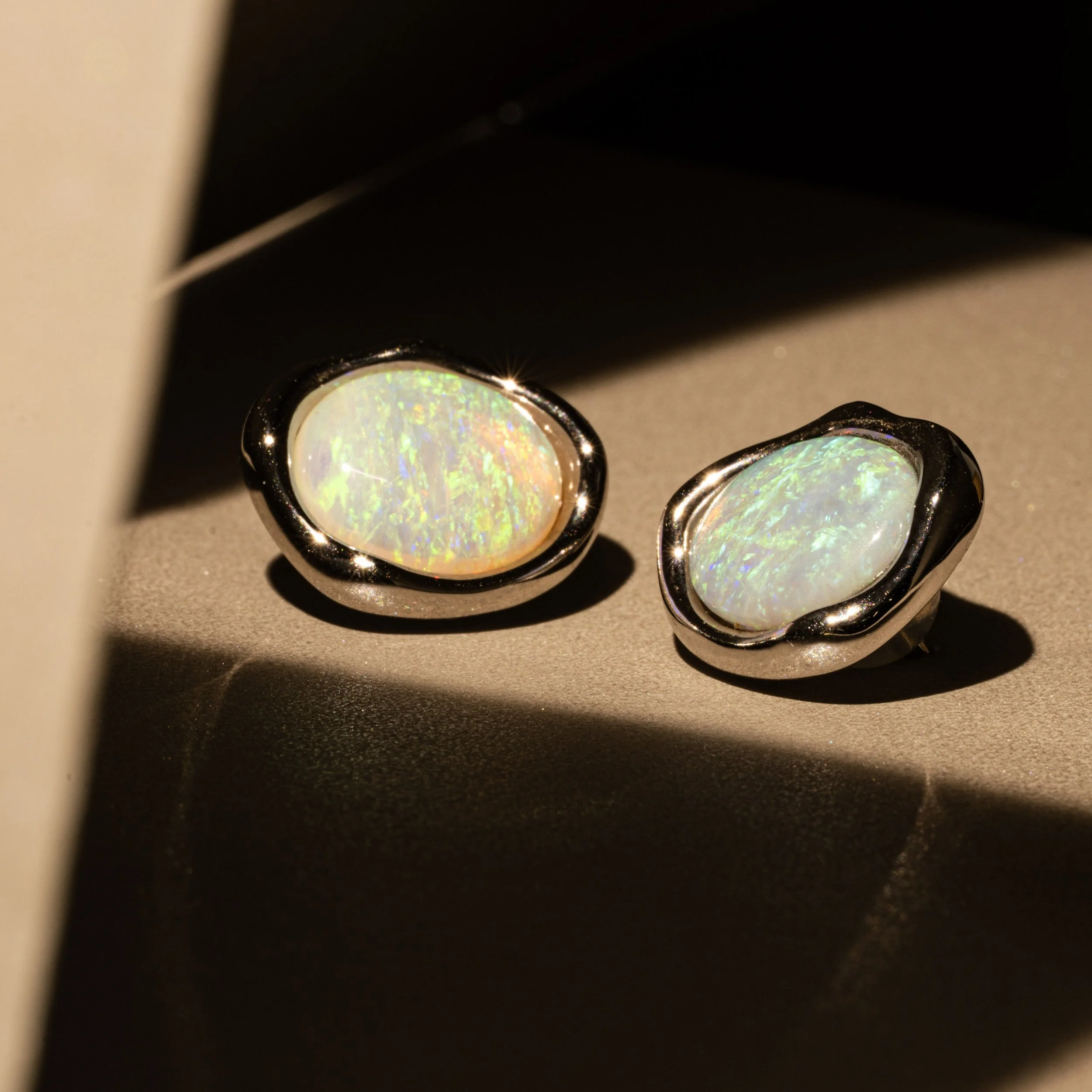 Aurora Opal Stud Earrings
