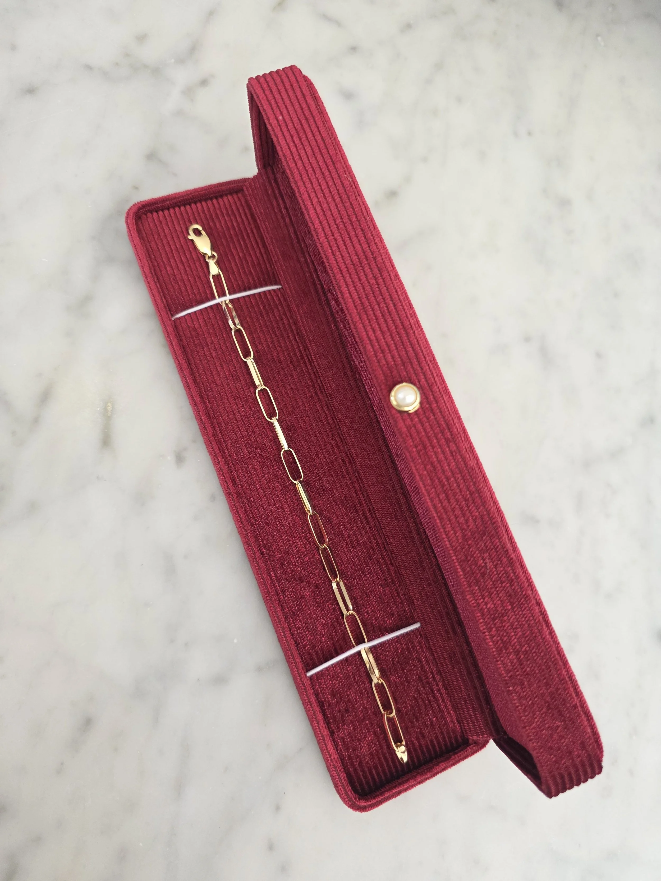 Paperclip Link Bracelet - Yellow Gold
