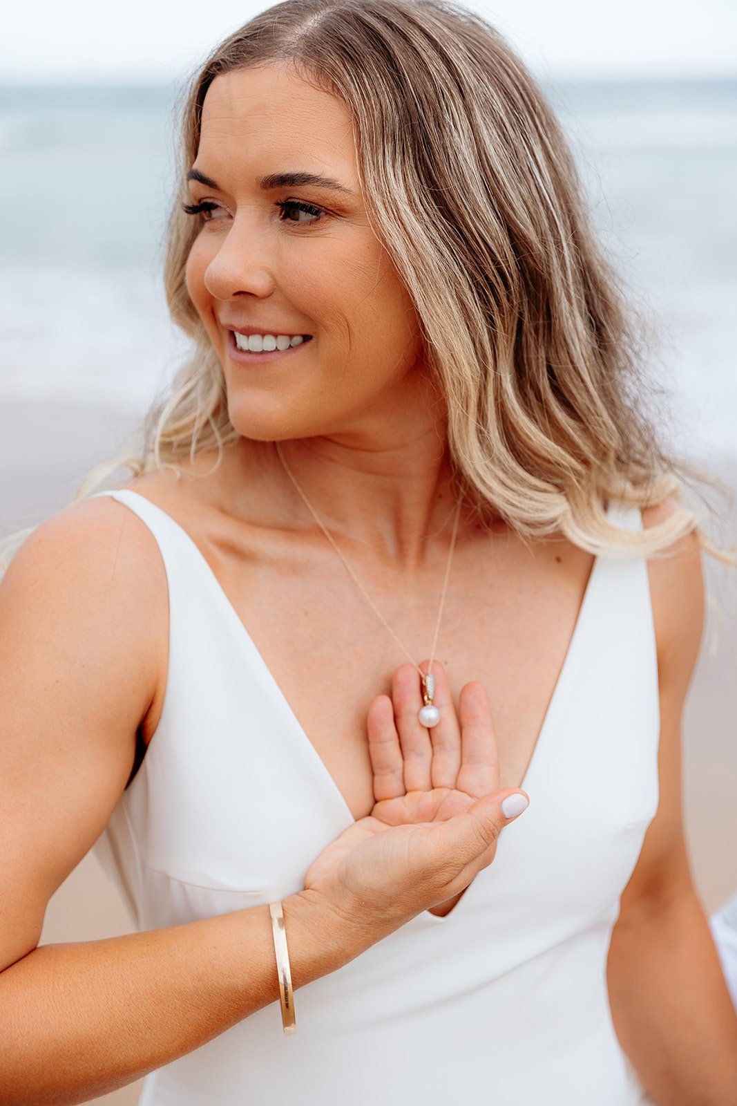 Pearl and Natural Diamond Drop Necklace