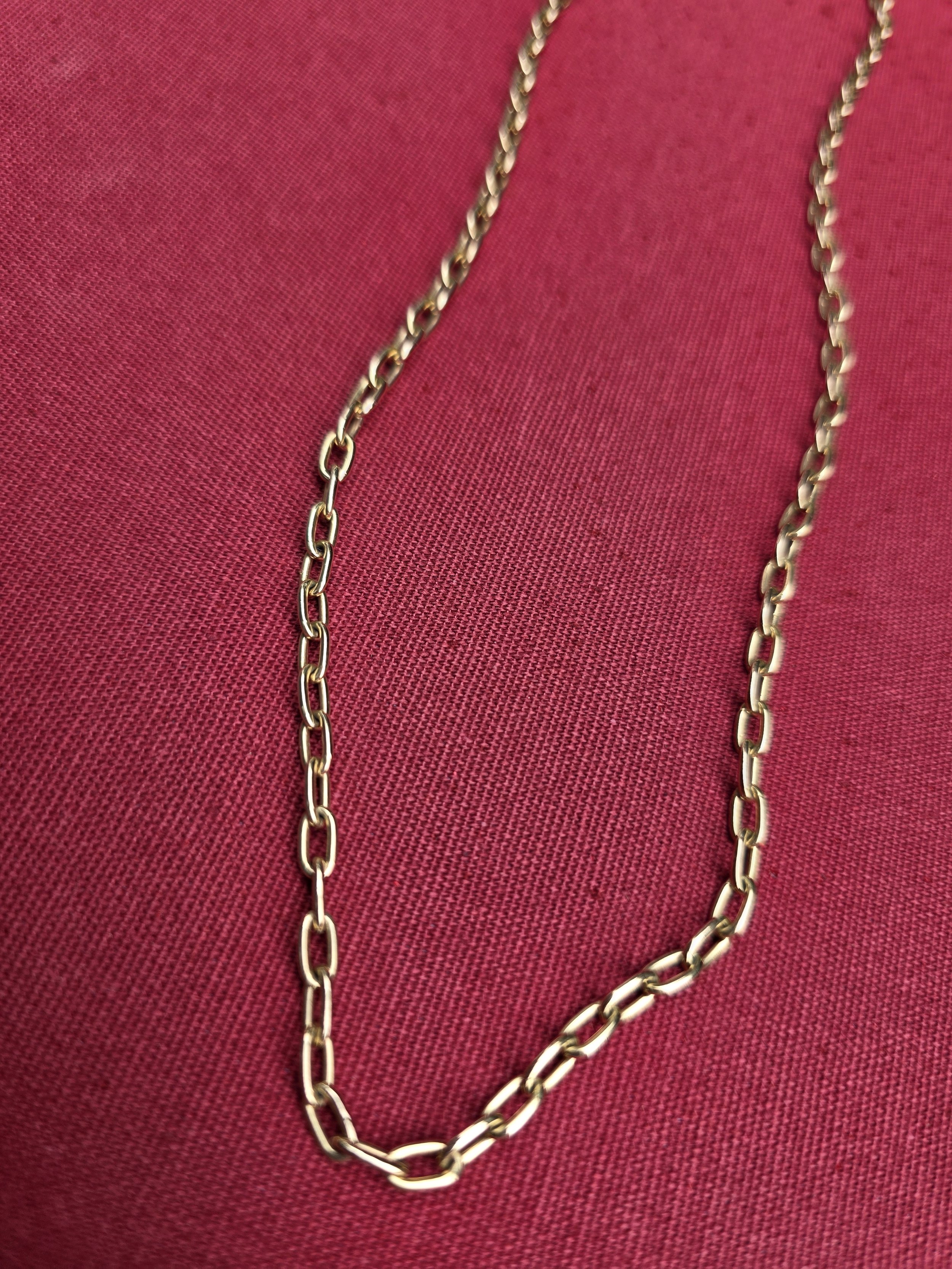 Paperclip Chain Necklace - Yellow Gold