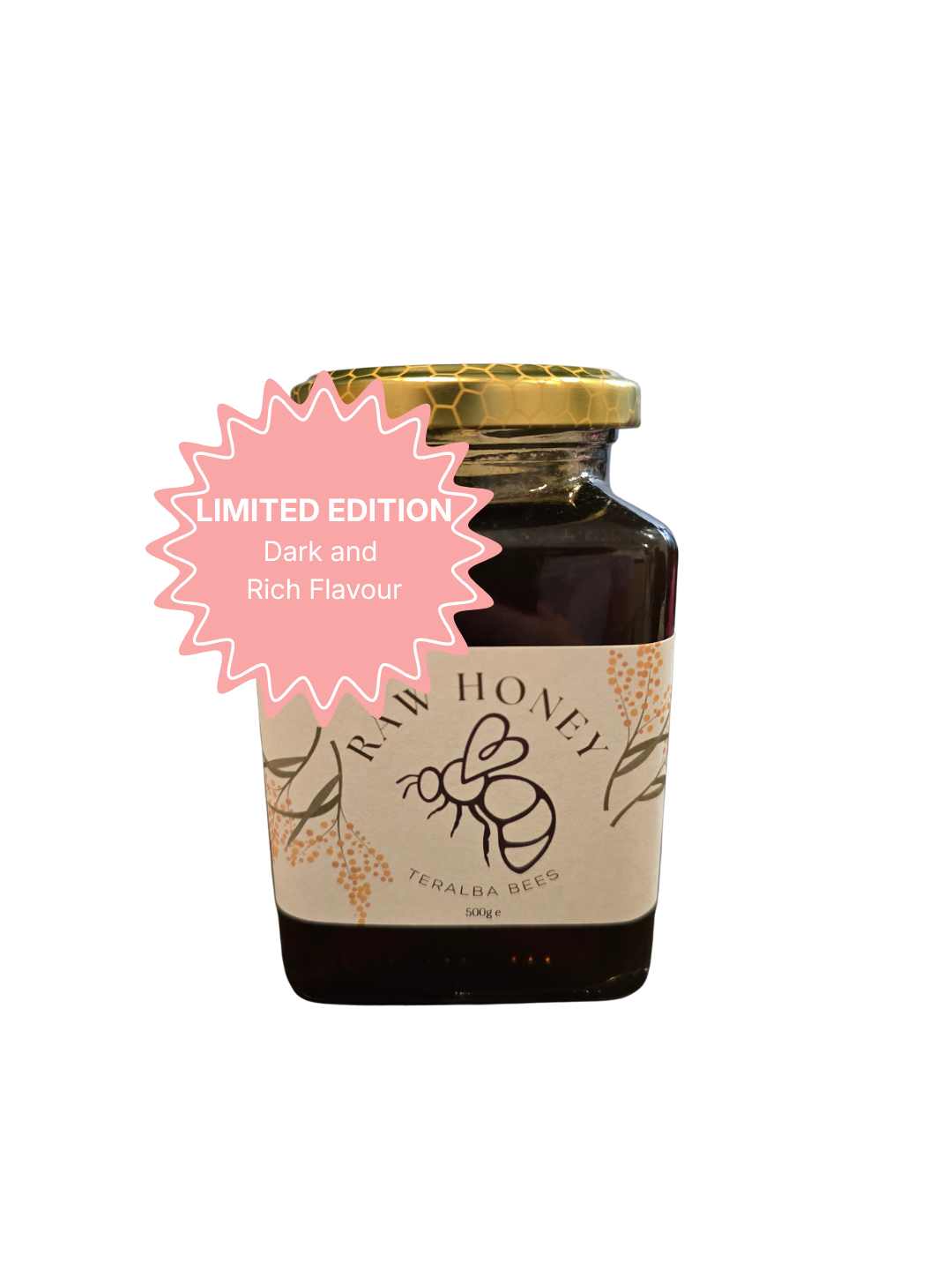 LIMITED EDITION: Dark Honey in Square Glass Jar 500g