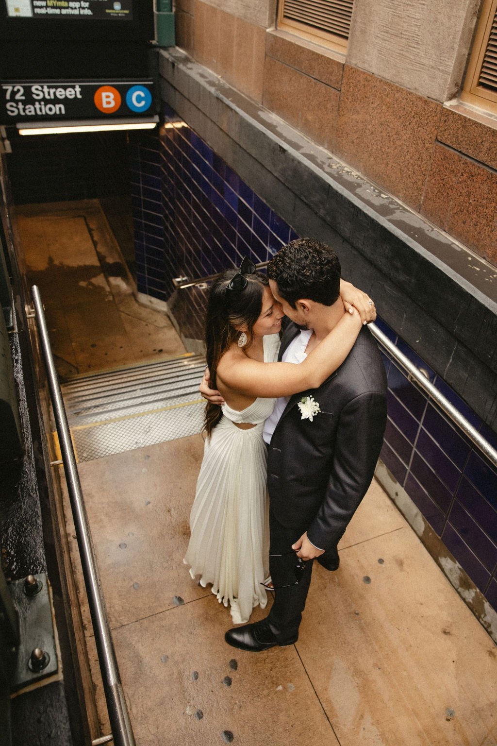 bride and groom engagement session near central park nyc