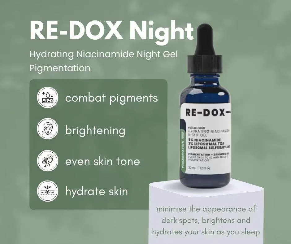 Struggling with pigmentation or uneven skin tone?

This is one of my go-to night repair products 🌙

💚 Helps brighten dull skin
💚 Supports more even complexion
💚 Hydrates while you sleep

Powered by Niacinamide + Tranexamic Acid

Our RE-DOX Night 