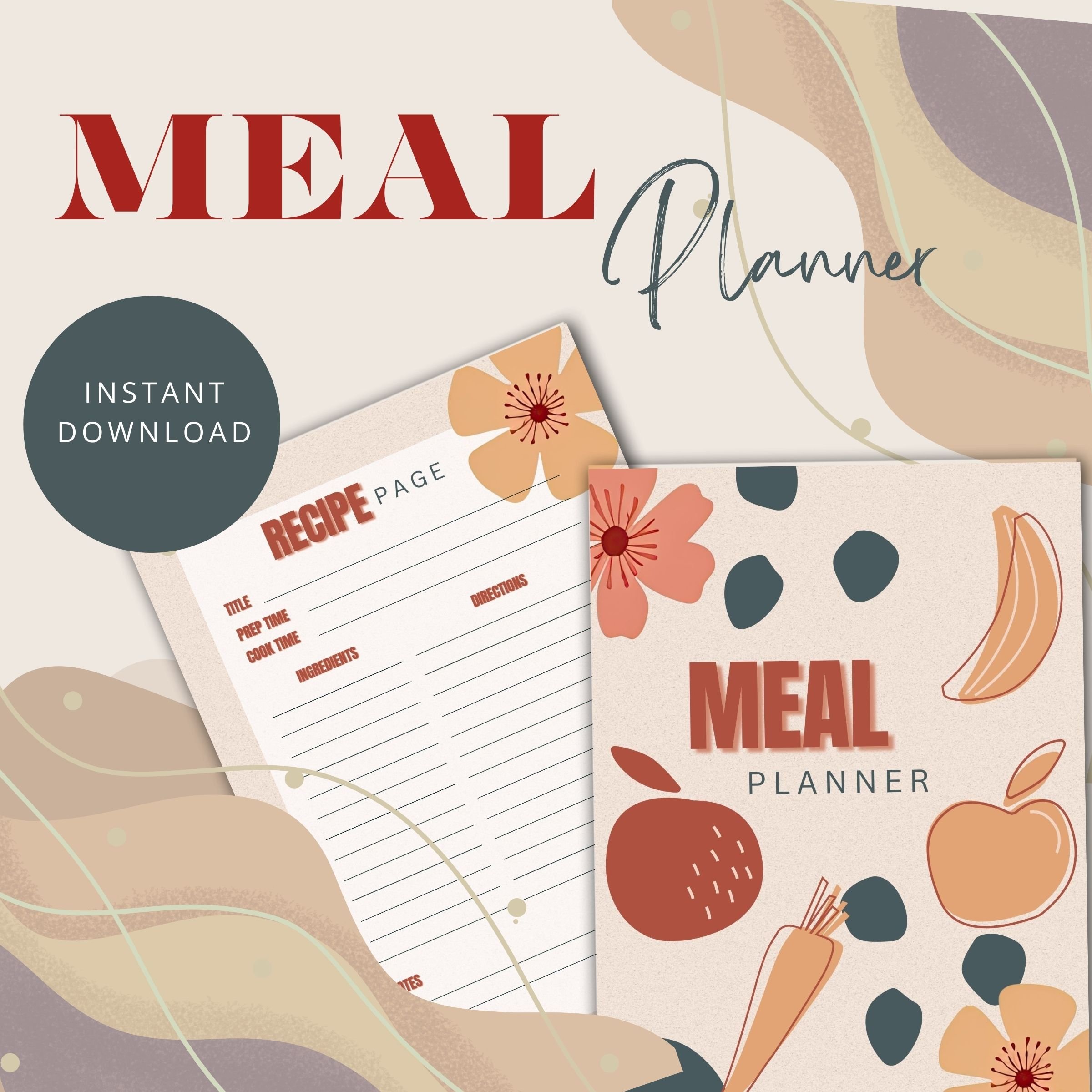 Printable Boho Floral Meal Planner