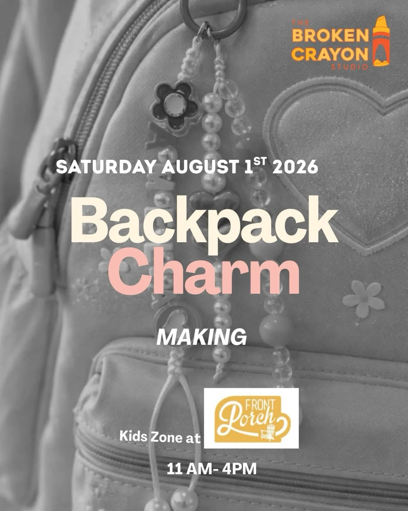Can someone scream BACK TO SCHOOL?! 🎉🎒 

Meet us at @frontporchclt this Saturday to create one-of-a-kind backpack charms. Perfect for adding a little personality to your child&rsquo;s backpack! 

See you tomorrow from 11 AM&ndash;4 PM.