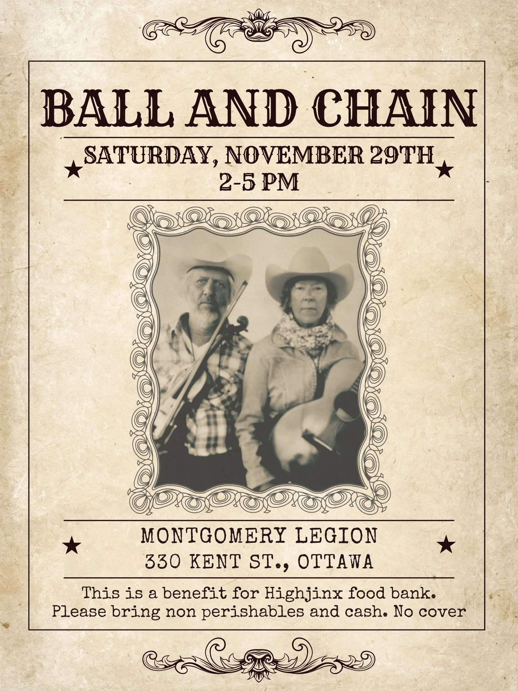 Ball and Chain Duo Saturday, November 29th