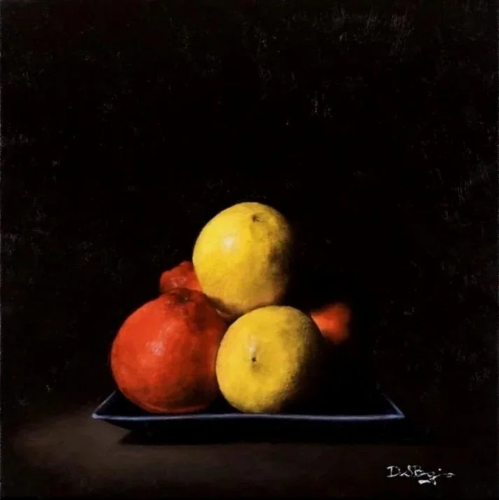 Tangelos and Lemons, Oil on Canvas, 30cm x 30cm, David Bongiorno (SOLD)