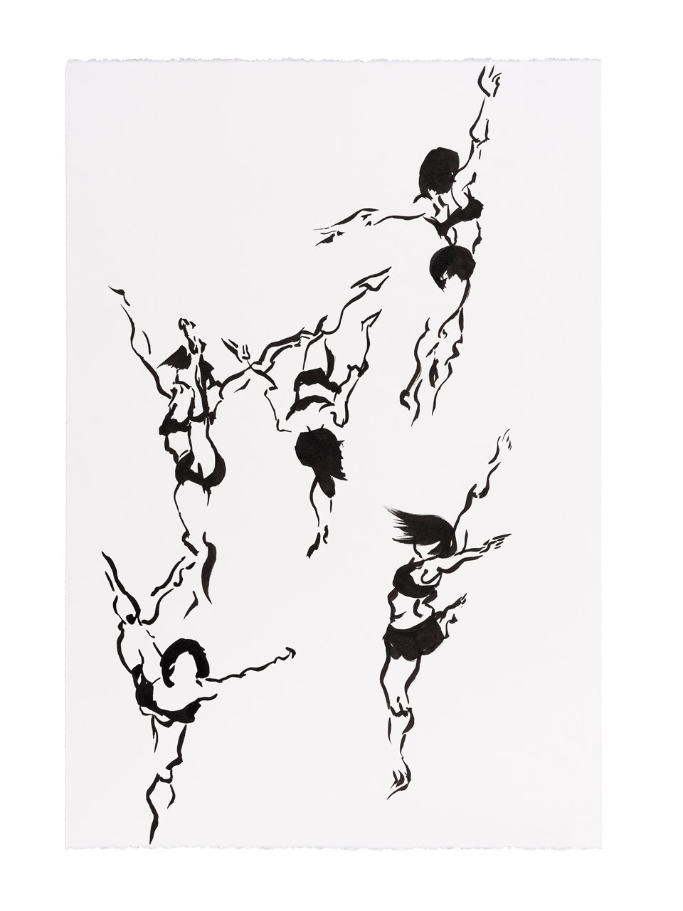 'Kinetics', 2023, Brush and Ink on Printers Paper, 75cm x 55cm, $1295 (Framed*), David Bongiorno
*on black foamcore with antique white mount, 4cm black frame