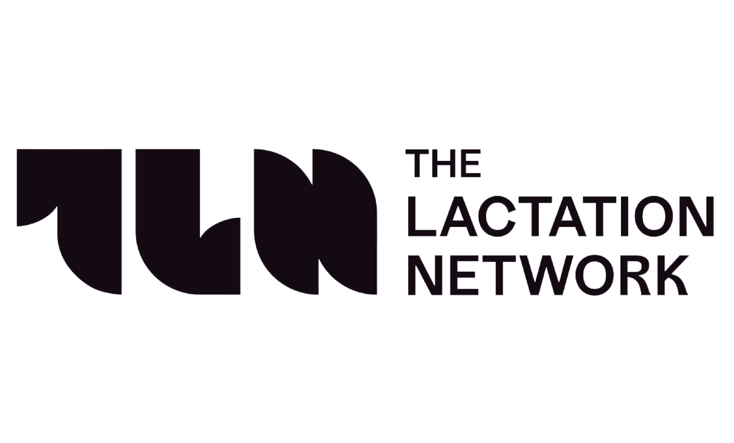 Logo of The Lactation Network with black stylized quotation marks and the organization name in bold black letters.