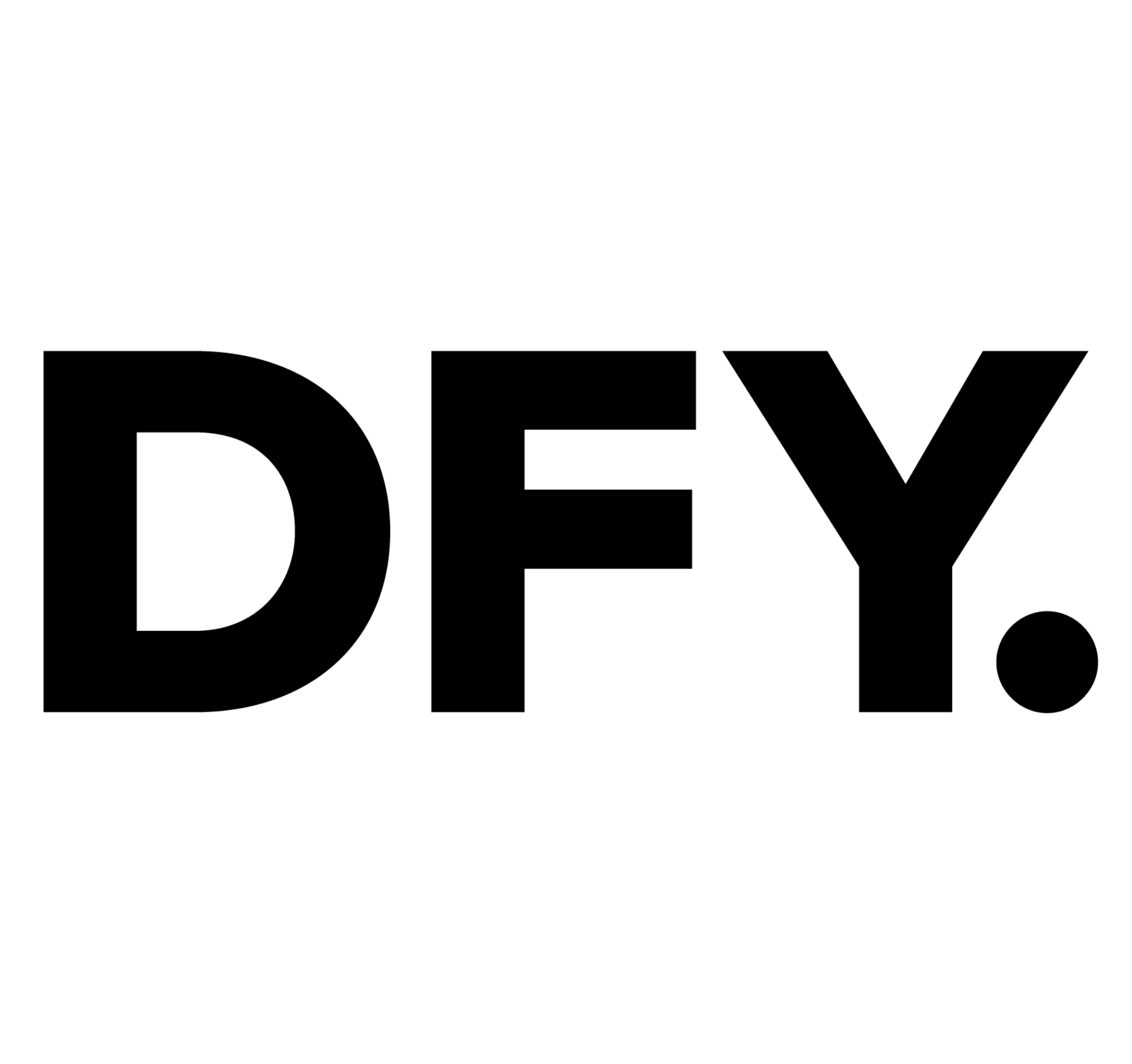 The word 'DFY.' in bold, black, capital letters on a white background.