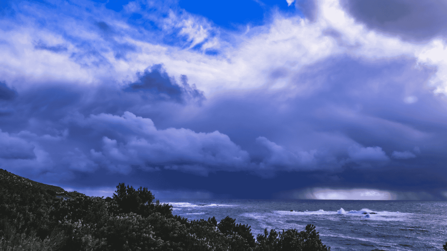 A stormy sky on the ocean