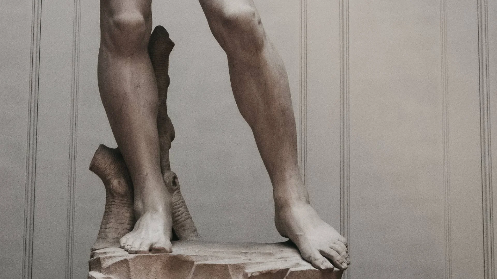 The legs of Michelangelo's statue David