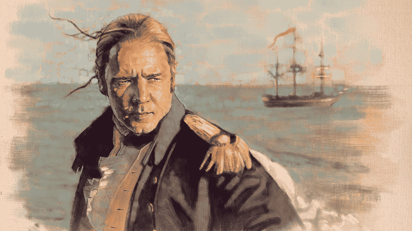 A captain stands in front of his ship