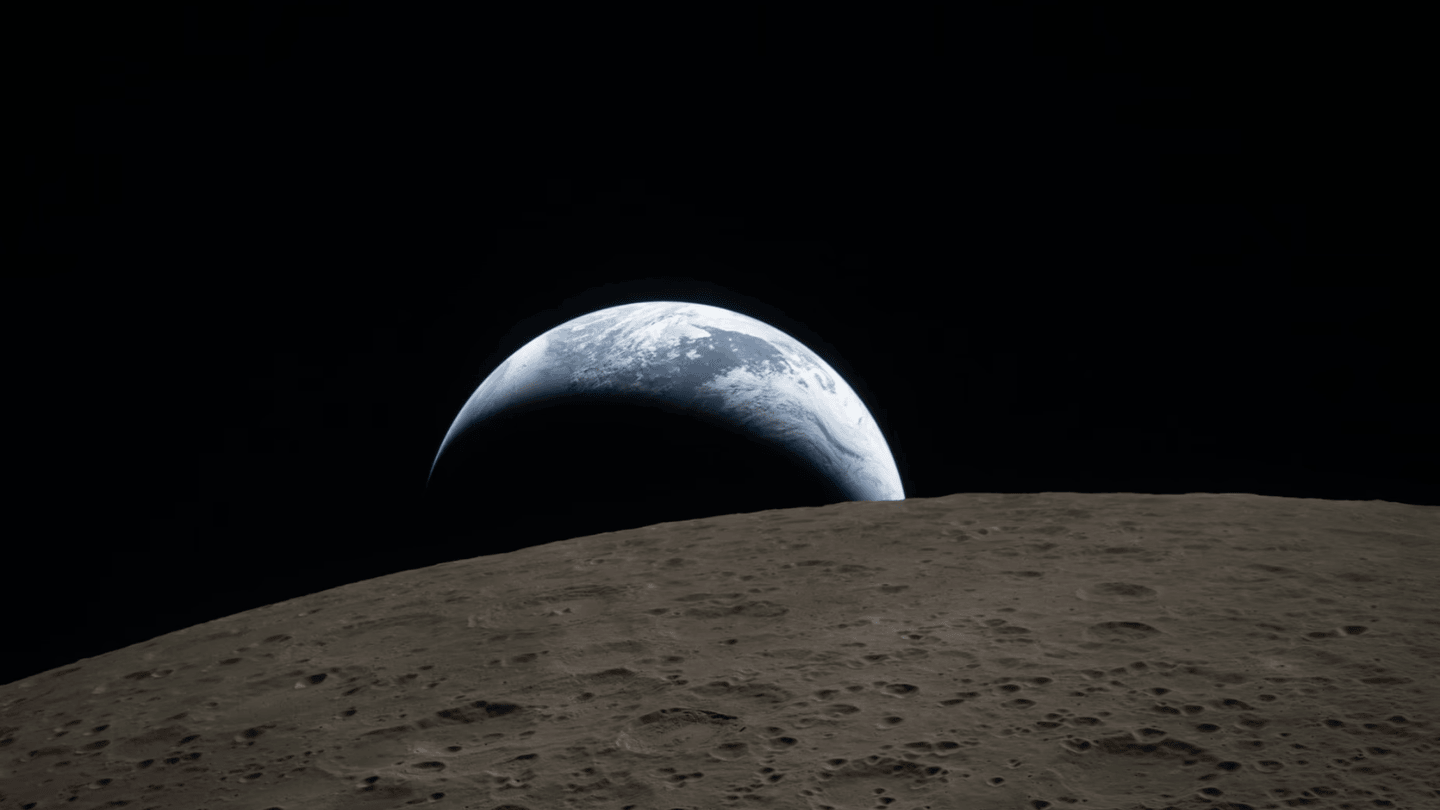 A view of planet Earth from the moon