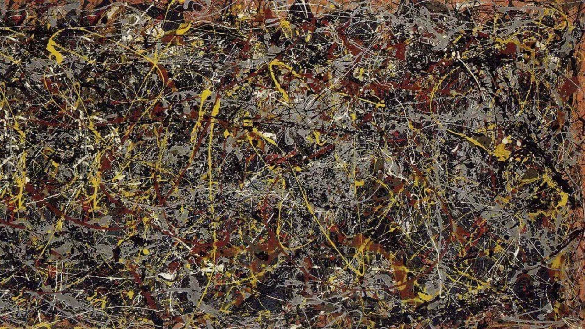 A piece of art in abstract expressionist style by Jackson Pollock