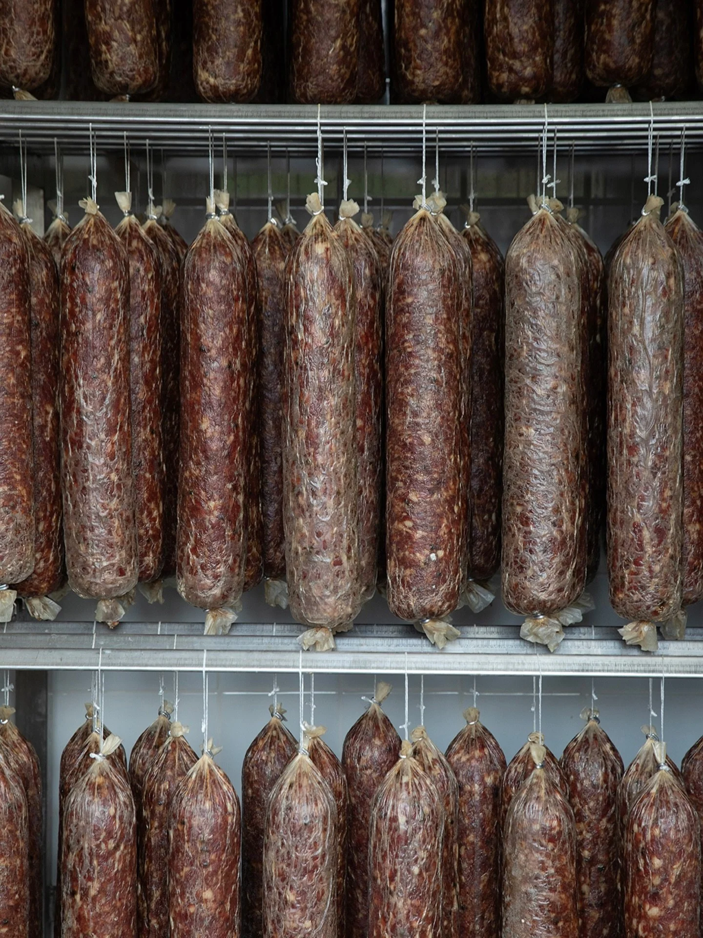 Salamis 🦌

Our curing and drying rooms are filled to the brim with salamis, ready for all the Christmas orders📦📦

It&rsquo;s been quite a challenge to keep up with production while working on the new building for the boys! 

It has been a real fam
