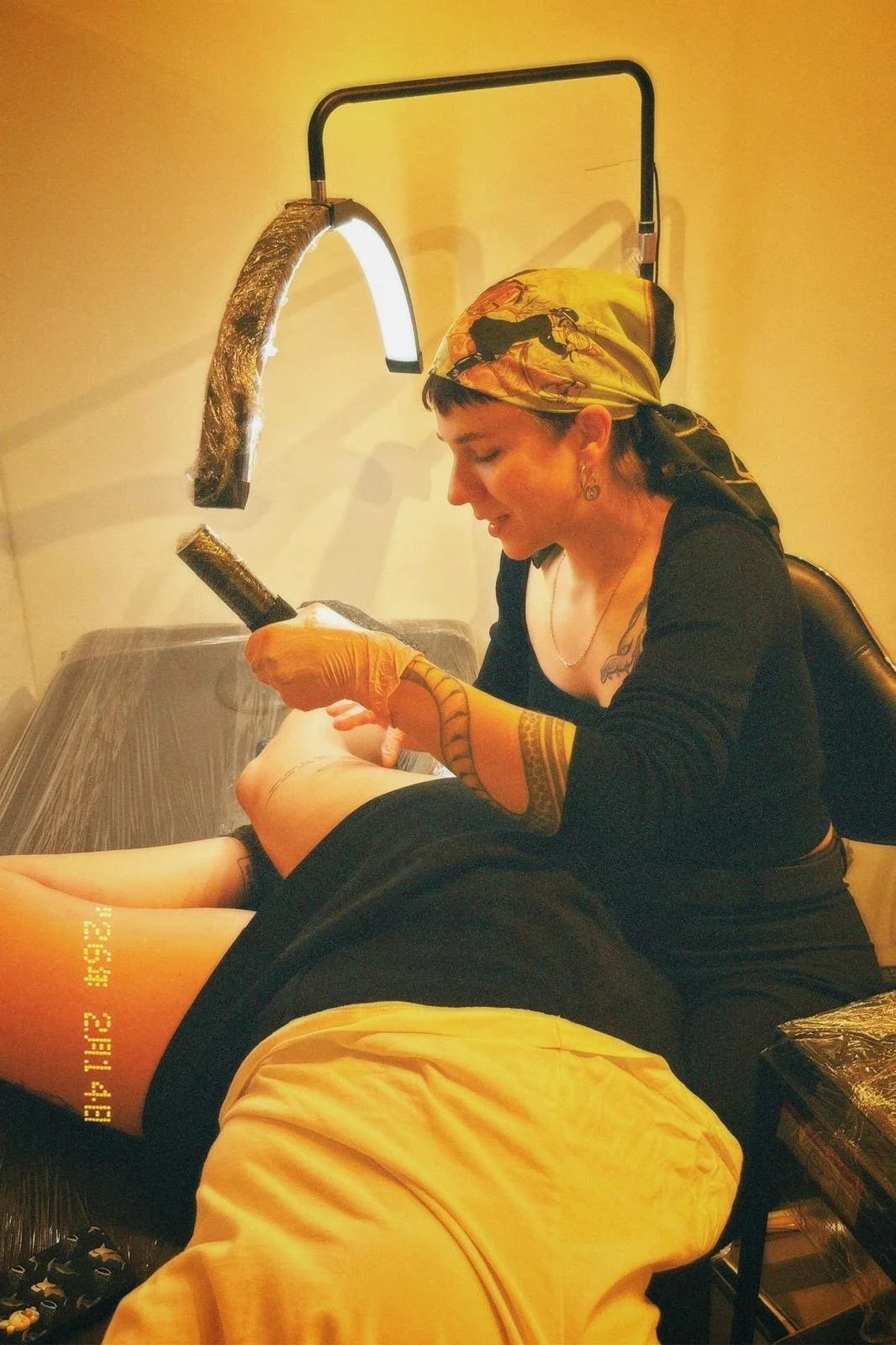 Maria Oldecop fineline tattoo artist in Barcelona