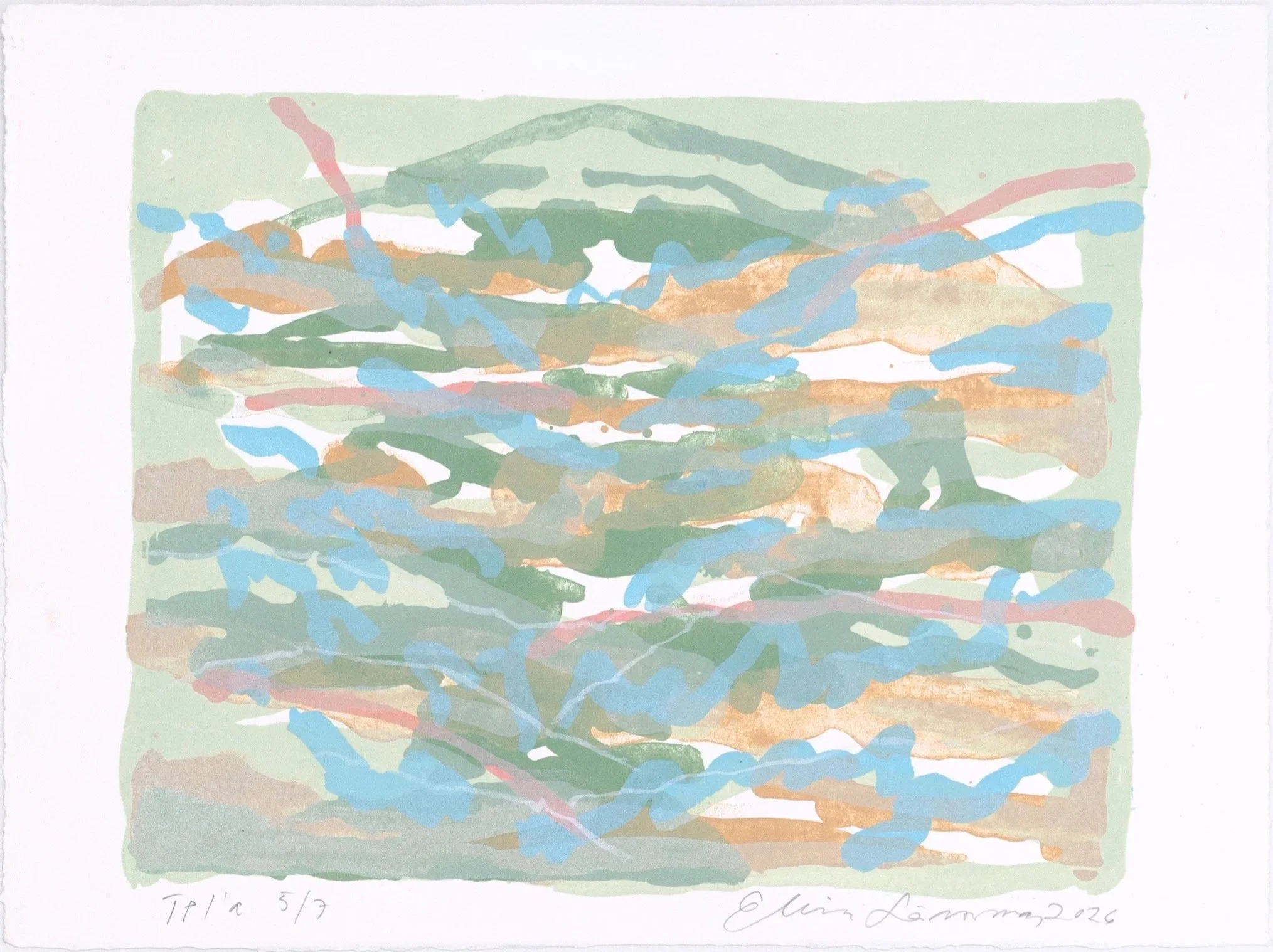 Landscape´s Memory 2026, stone lithograph, 28 X 38 cm