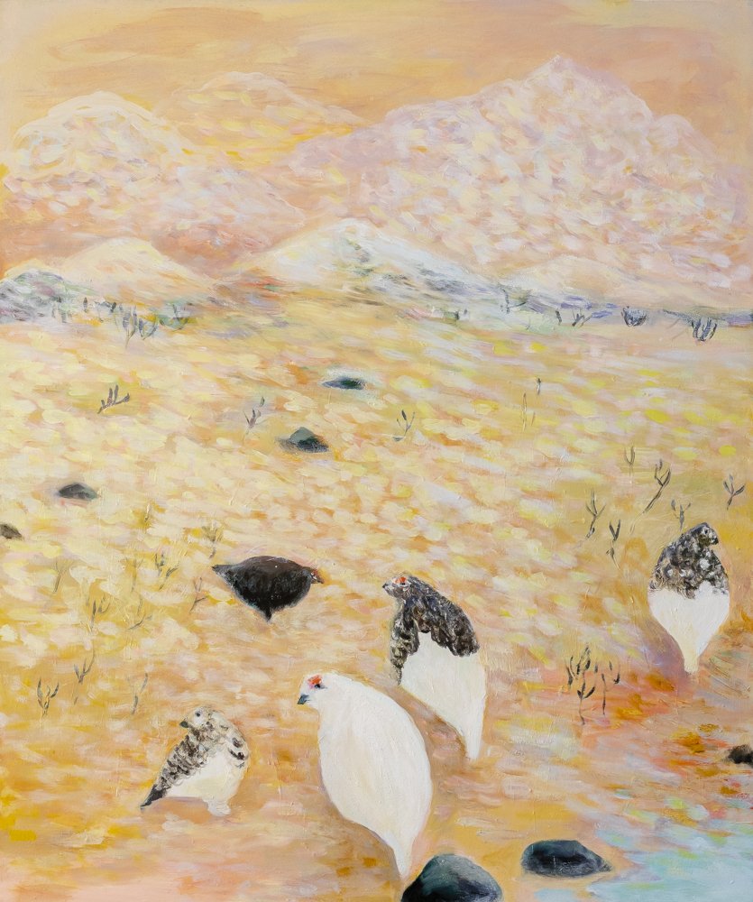 Riekot /Willow Grouses /Rievssahasat 2022, oil on canvas, 120X100 cm