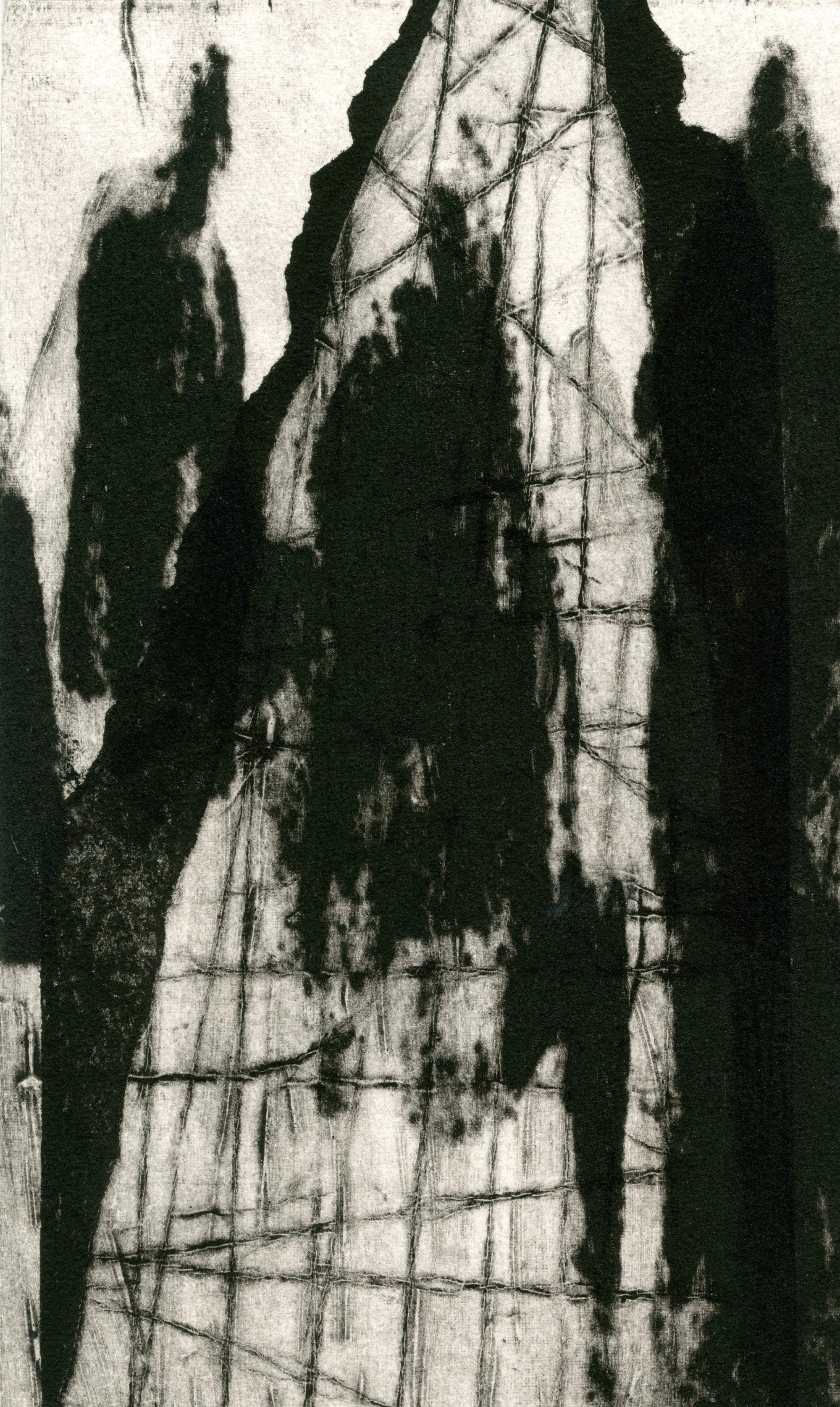 Collide b, 2025, collagraph, 17 x 28cm